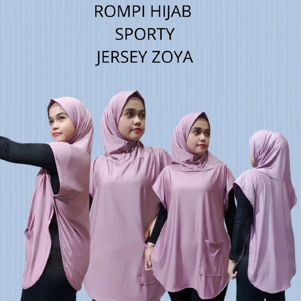 Rompi / Cardigan Hijab Sport / Olahraga Jersey panjang sporty  muslim  wanita muslim