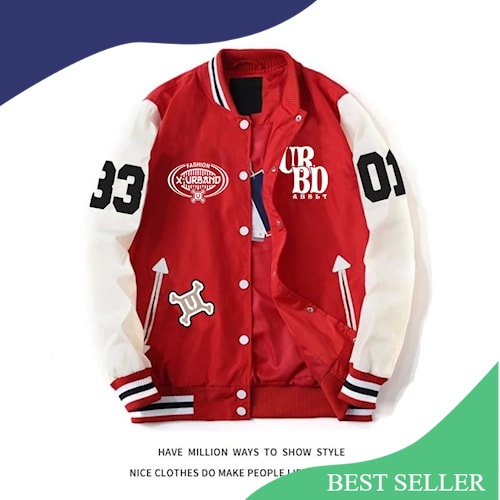 Jaket Vintage pria casual Varsity baseball original ful bordir Motor Pria Anti air dan angin touring