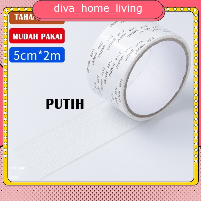 

Lakban Penambal Lubang Kawat Nyamuk MESH HOLE REPAIR Ukuran 5CM X 2M - Putih