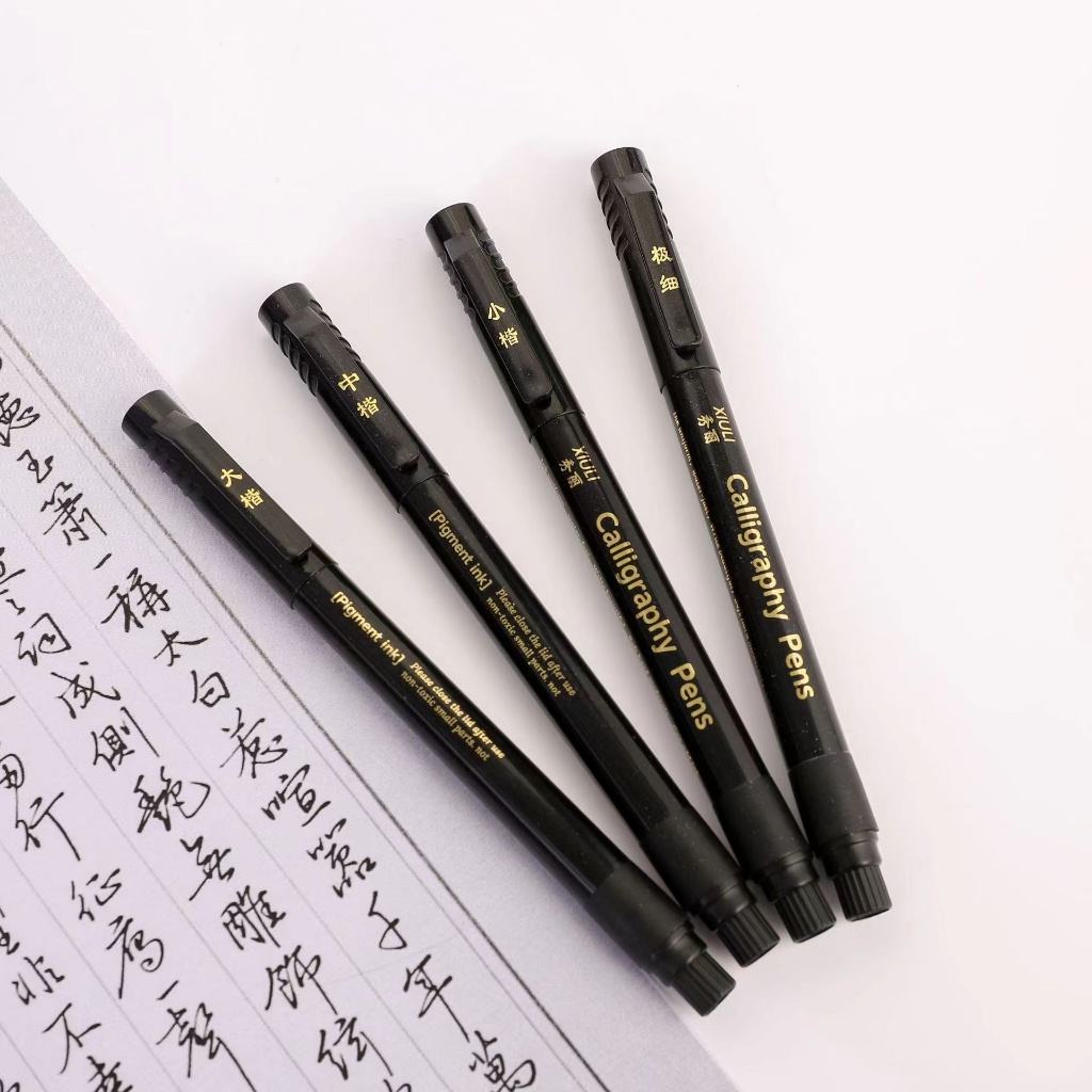 

cod&ready Calligraphy Pen Hand Lettering Pens Brush Lettering Pens Markers 4 Types Chinese Japanese Calligraphy Brush Pen Art Craft Supplies Office School Writing Tools globalshop2008