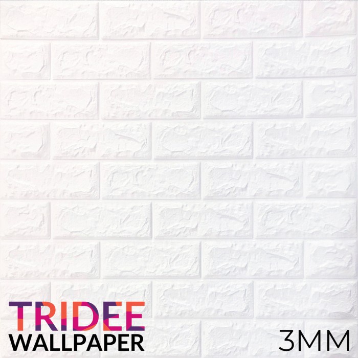 Wallpaper Dinding Sticker Foam 3D Bata Putih TRIDEE WALLPAPER - 3MM PUTIH
