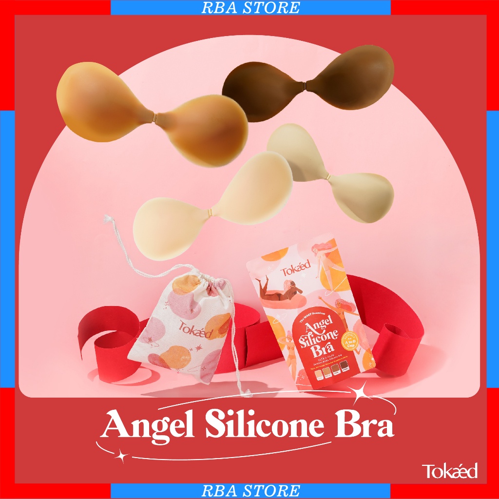 BIG SALE TOKAED Angel Silicone Bra | Front Clip Bra Cup A - D Nipple Payudara BH Fashion Strapless B