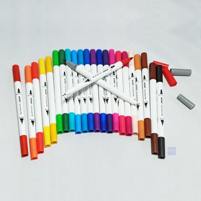 

KENKO - Color Brush Pen DBP-24 Dual Tip 24 Warna - Set