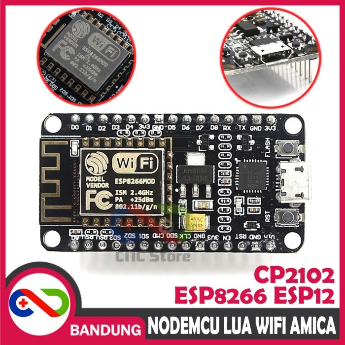 NODEMCU AMICA CP2102 LUA WIFI V3 4MB 32MBITS FLASH ESP8266 ESP12 NODE MCU BOARD