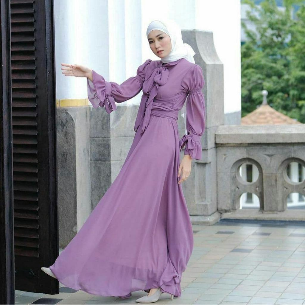 Caylin Dress - Baju Gamis Modern Model Terbaru Gamis Polos Simpel Pakaian Syar'i Muslimah