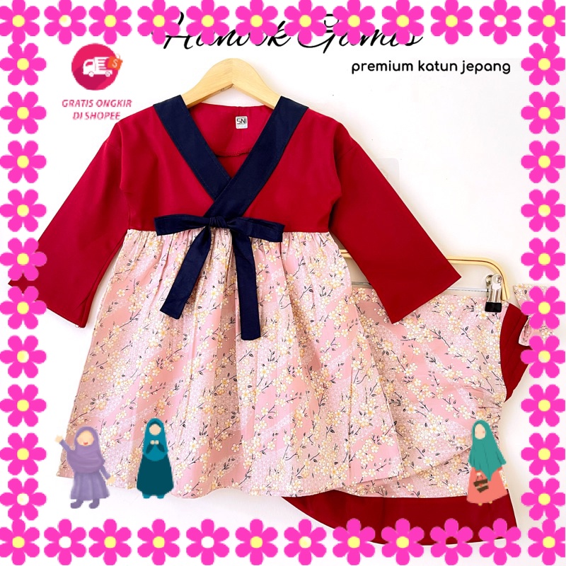 BAJU MUSLIMAH ANAK PEREMPUAN GADIS WANITA GIRLS MOTIF CUANTIK / Premium Katun Jepang MAHIRA GAMIS ba
