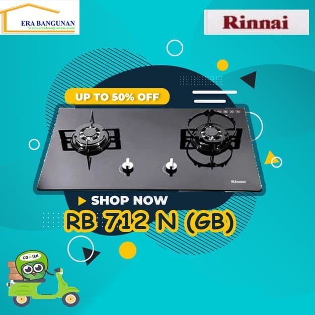 PROMO BIG SALE Kompor Gas Tanam 2 Tungku Rinnai RB 712 N GB