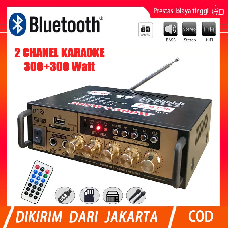 600W BT-198E Amplifier Karaoke Bluetooth Power Amplifier Power Amplifier Wireless Bluetooth Kerndy