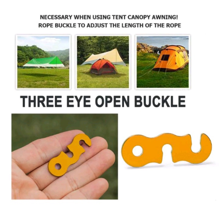 Tali Flysheet Trap tent Hook Tensioner Gesper Guyline Strap Buckle Penjepit Pengait Pengencang Tenda