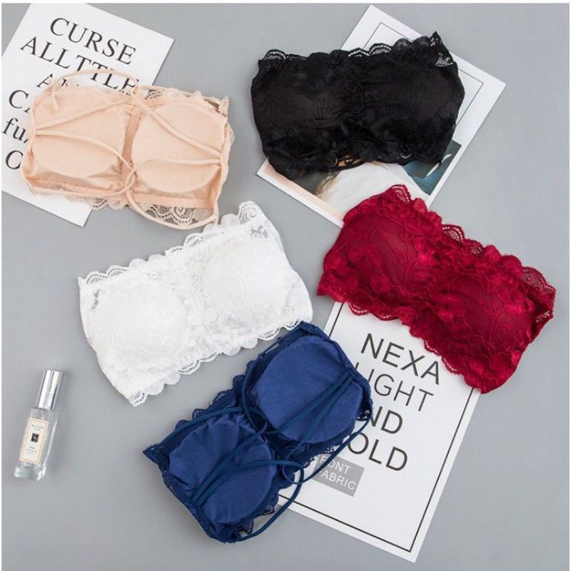 Bra Kemben Tanpa Kawat Tanpa Tali Bra Renda Seksi Fashion Kekinian Cantik