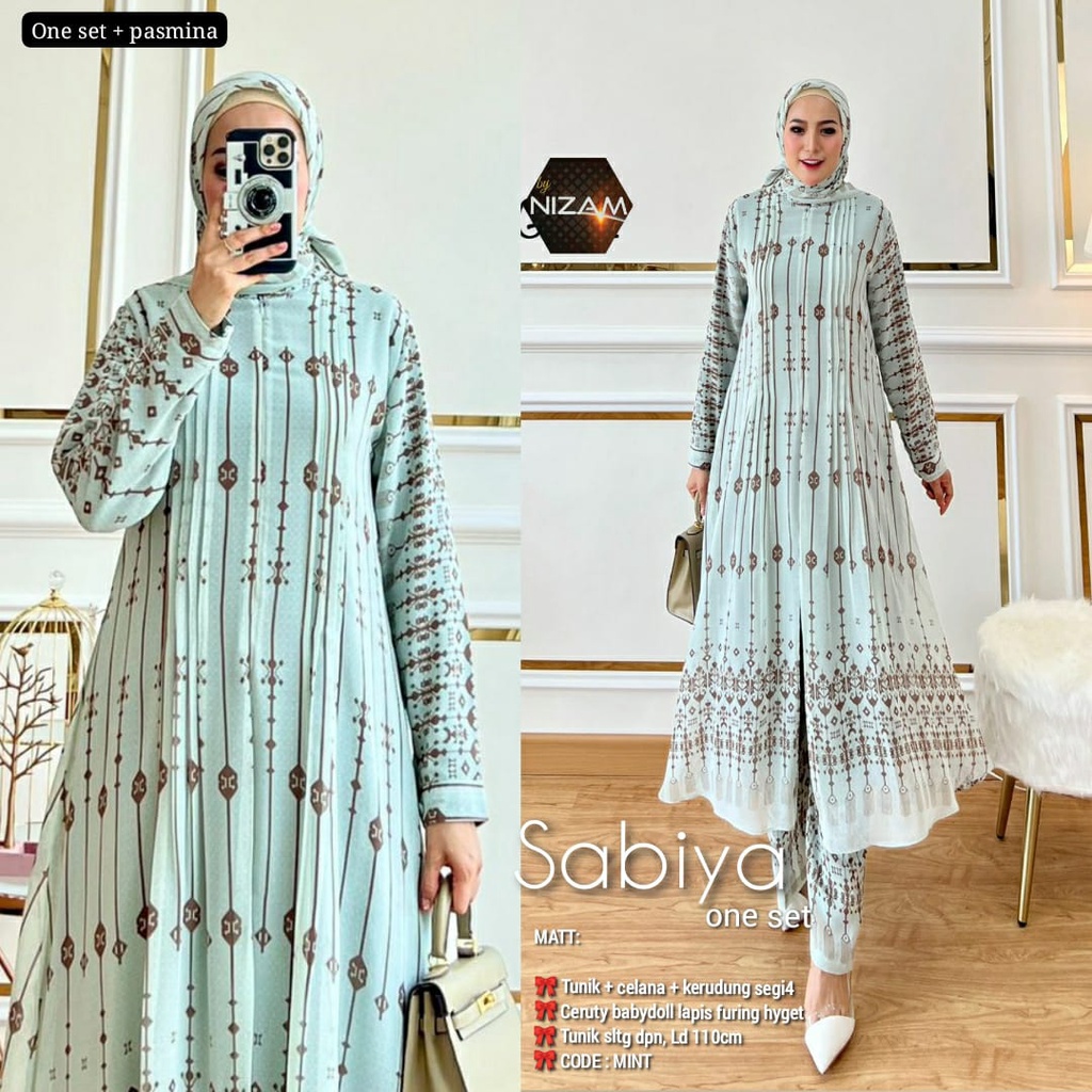 Setelan resmi sabiya/ setelan wanita jumbo/ setelan wanita casual/ busana muslim wanita/baju kerja w