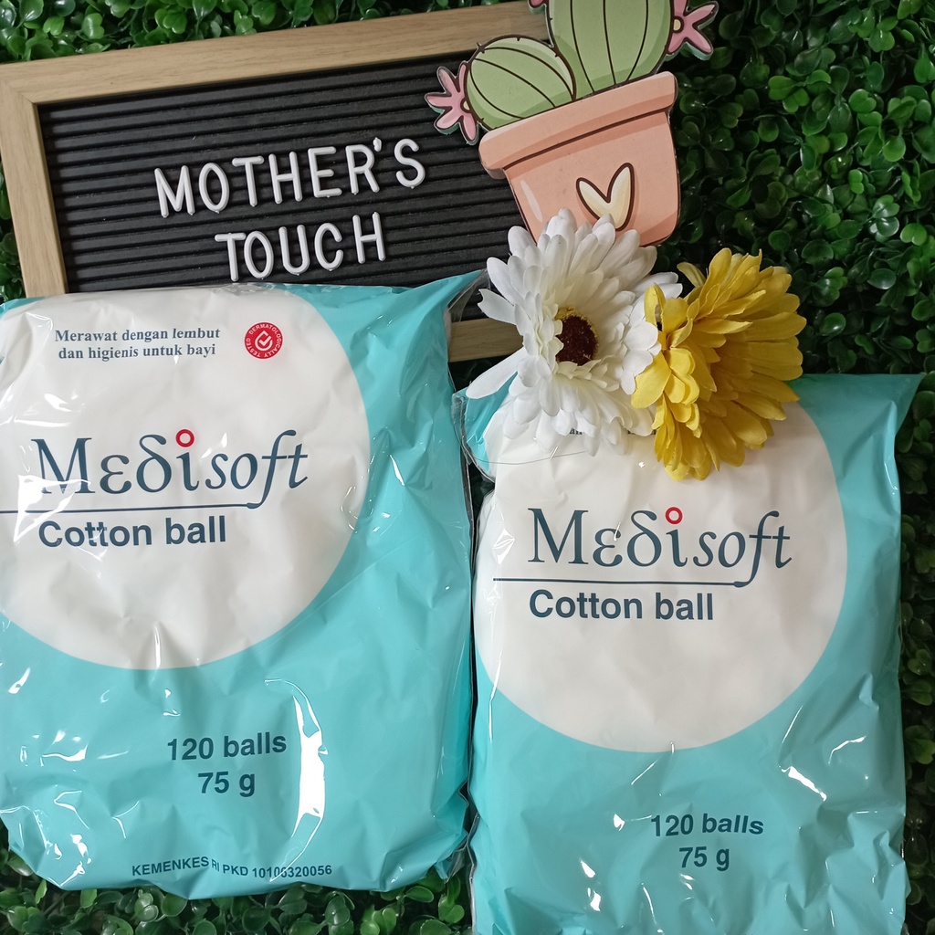 Kapas Bulat / Kapas Bola Medisoft 75gr Warna Biru - Medisoft Cotton Ball 75gr - Kapas Bayi Lembut Mu