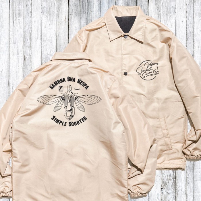 [MRN25] Jaket Vespa Simple Scooter " Sambra Una Vespa " - Jacket Coach Cream - XL