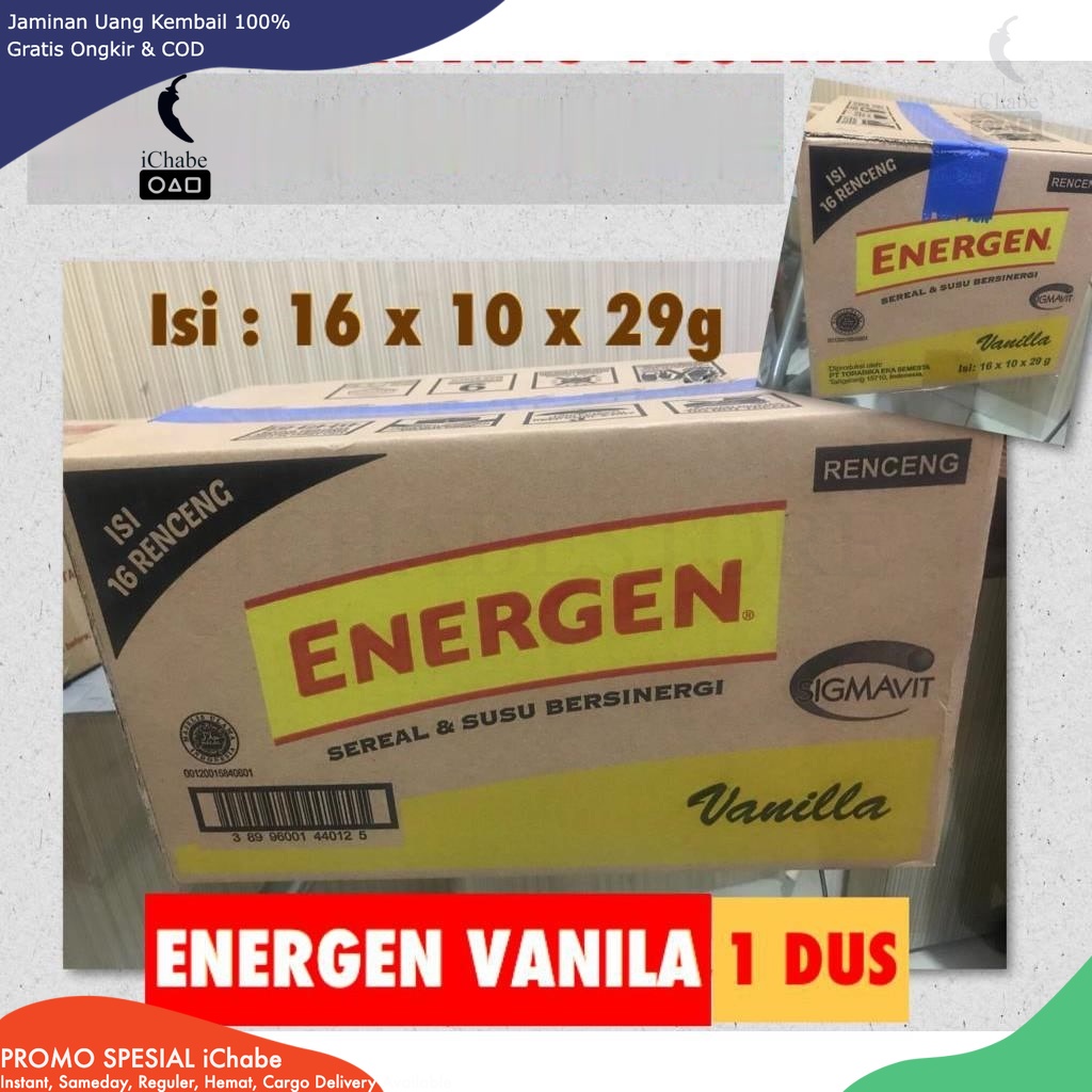

[BISA COD] DS Energen VANILA VANILLA Renceng 29gr x 10 Sachet (HARGA 1 DUS)