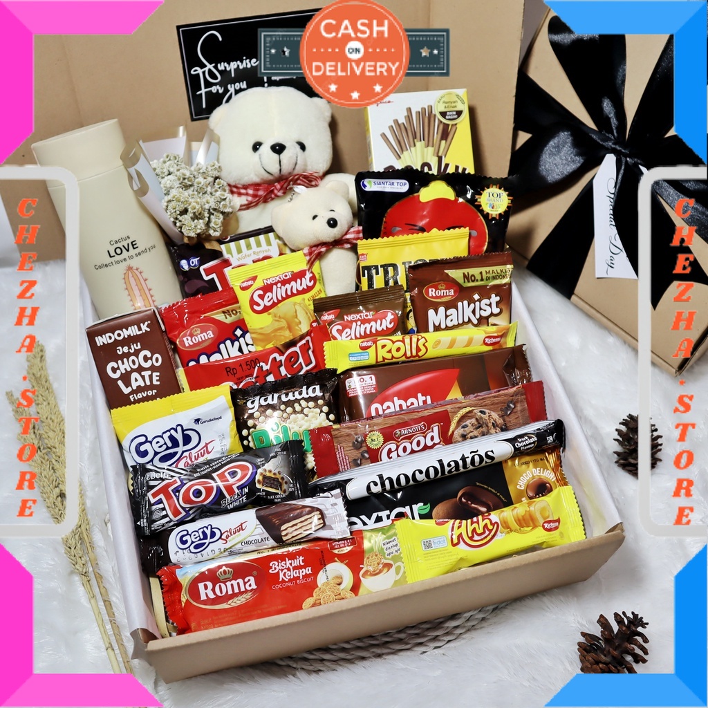 

BINGKISAN KADO ULTAH PASANGAN PACAR ISTRI MANTAN ISIAN MINI DAN BESAR / Hampers Snack Ulang Tahun / Kado Wisuda / Snack Box Cowo Cewe / Hadiah Cowo Cewe / BONUS GIFT CRAD UCAPAN