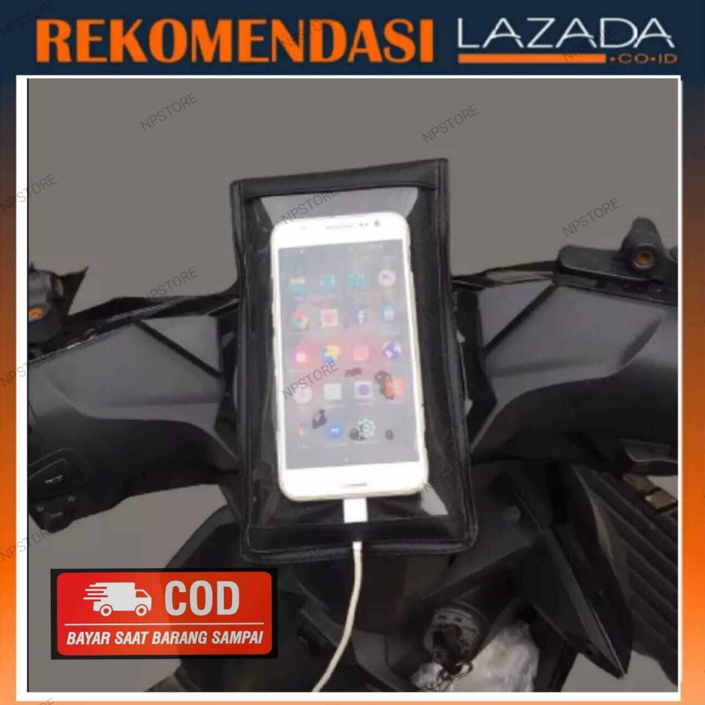 [ SPECIAL PRICE ] Holder HP Motor Universal Anti Air ||  Dudukan HP Motor Matic dan Bebek || Tas Sar