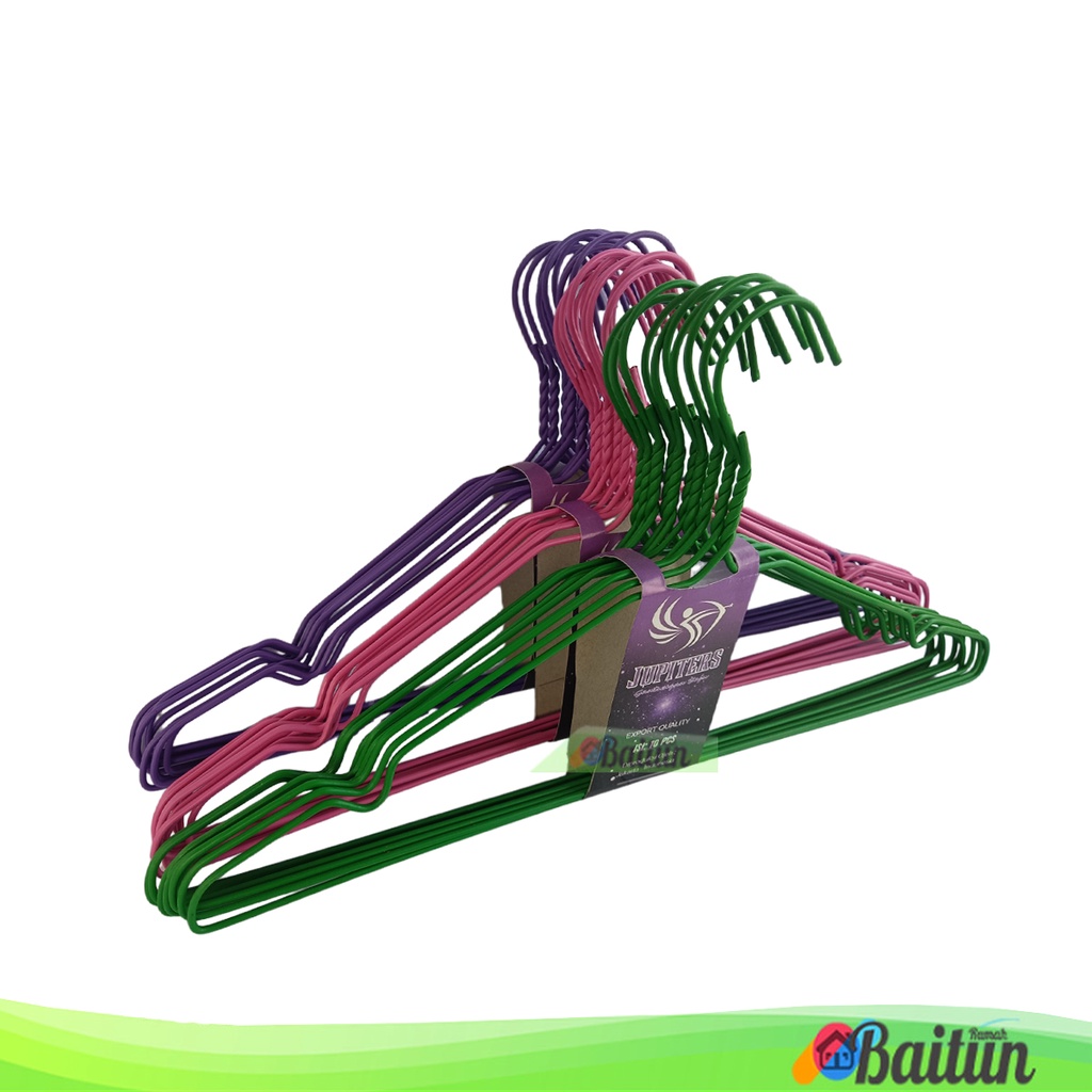 Baitun Hanger Kawat Warna | Jupiter Cangkolan Gantungan Baju Pakaian Celana Dewasa Hangger Anger Bes