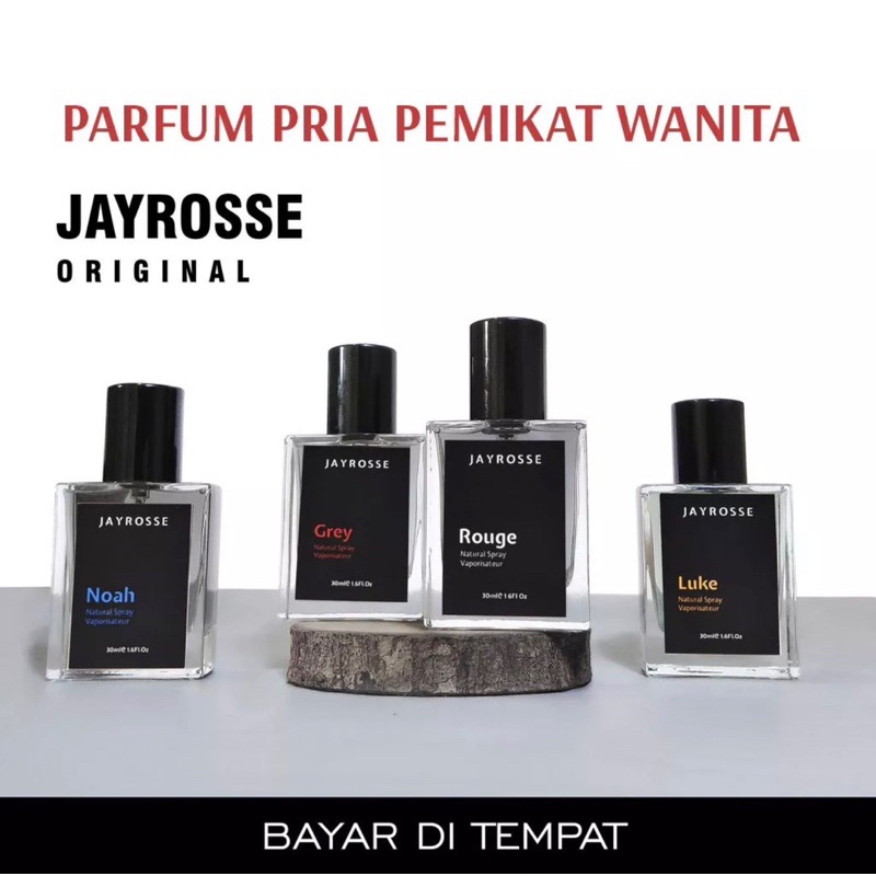 (COD)Parfum Viral Pemikat Pasangan Original Jayrosse Jayrosee Jayrose Grey Rouge Noah - Parfum Pria 