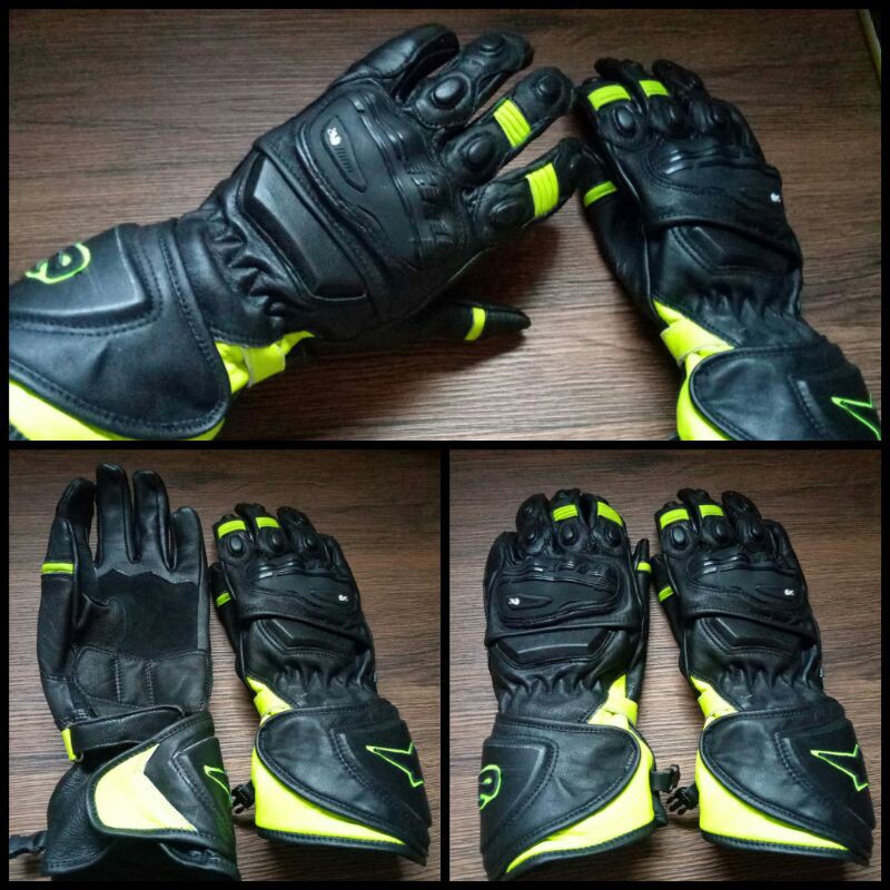 Sarung tangan motor pollet kuning stabilo