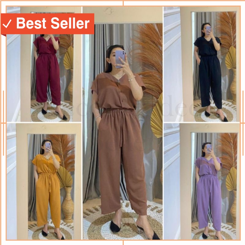 Setelan Pakaian Wanita Murah Branded PRemium - ONE SET TANIA ANDIN BAHAN CRINGKLE LD 110//SETELAN AT