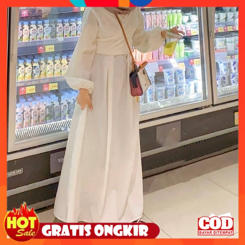 KAIN ADEM HALUS TEBAL / BAJU GAMIS ALLETA GOWN MAXY CRINCLE AIRFLOW Dress terbaru, dress cantik,gami