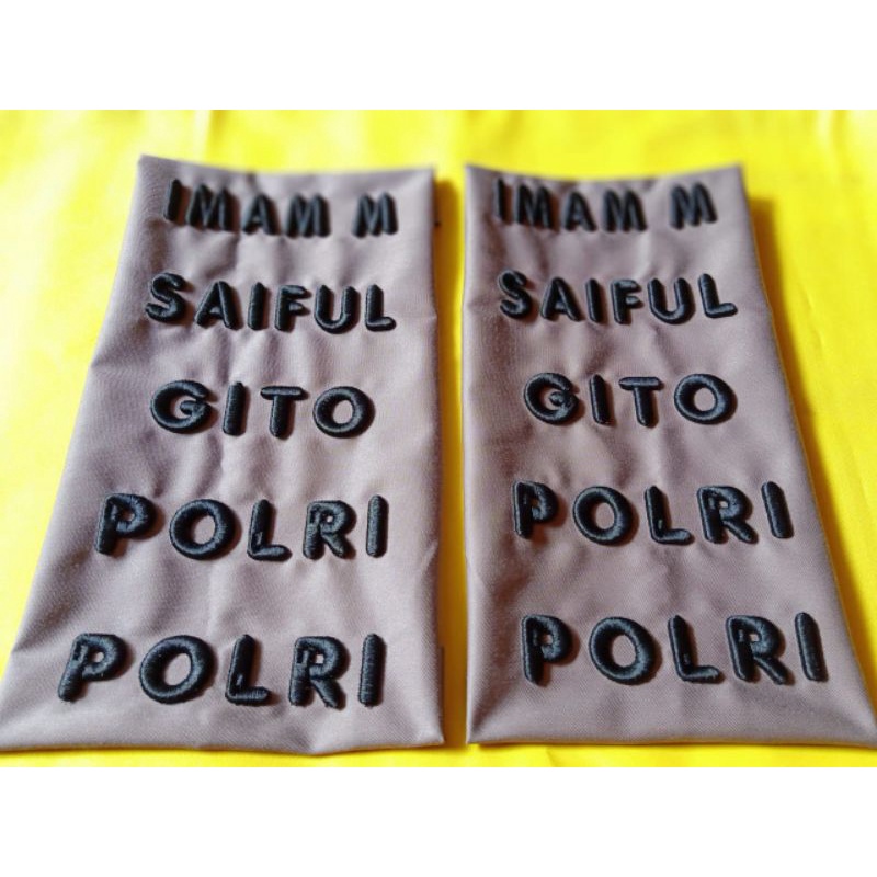 Bordir Bordir CUSTOM NAMA UNTUK POLISI DAN POLRI , BORDIR TIMBUL D Bordir Nama Custom Nama Dadabisa 