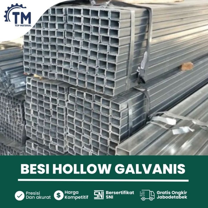 Harga Besi Hollow Galvanis 4x4 Cm Tebal 1 mm x 6 Meter Per Batang Holo