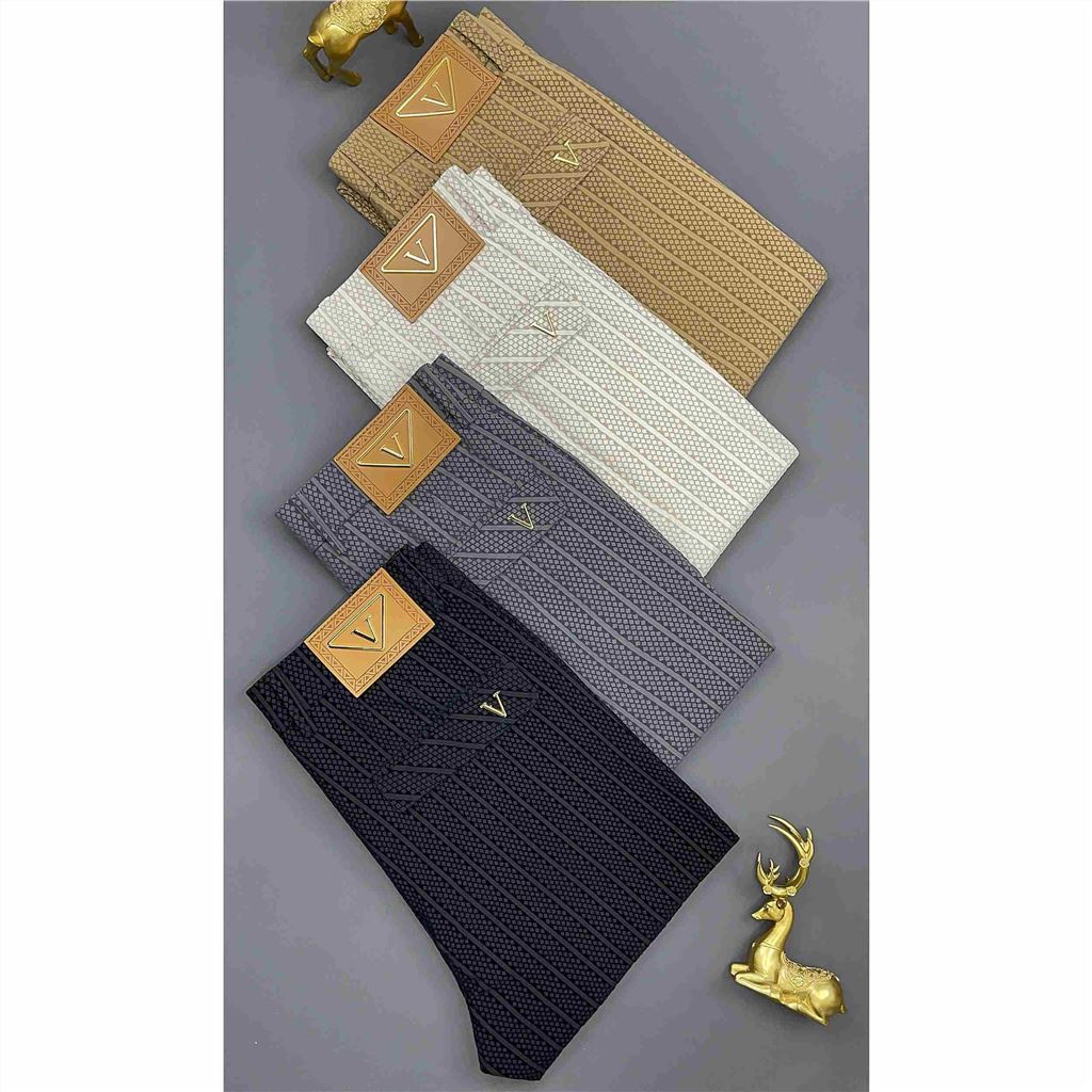 New Ice Silk Flocking Thin Men's Casual Pants