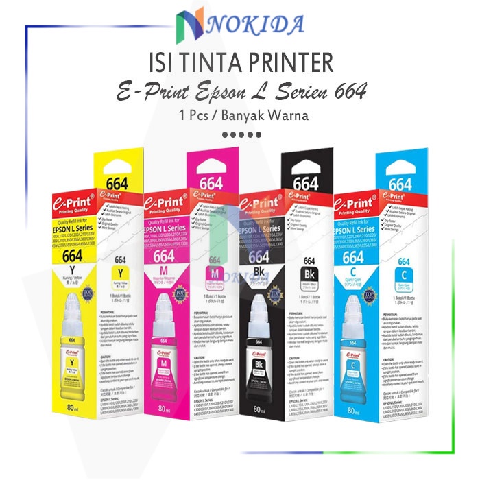 

Nokida E-Print 664 Tinta Printer Epson L Series 80 mL