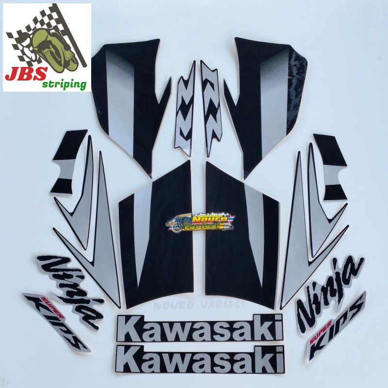 Striping ninja rr stiker kawasaki ninja rr 2012 abu hitam