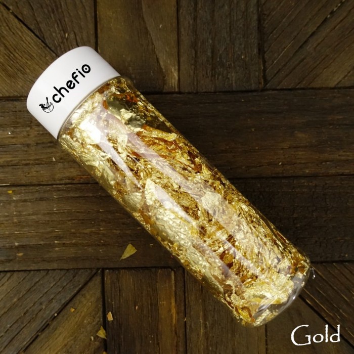 

[Big Sale] Chefio Edible Flakes Leafs / Dekorasi Cake Kue / Penghias Cake - Gold