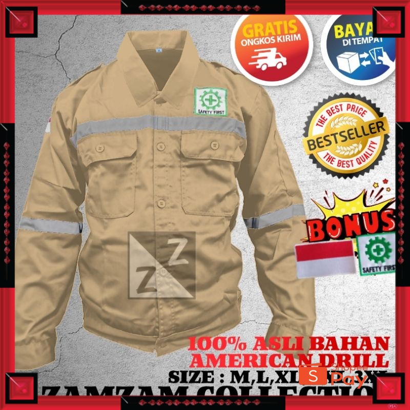 12.12 SERAGAM SALE / BAJU SAFETY KATELPAK WERPAK KEMEJA SERAGAM SAFETY KERJA TEHNIK LAPANGAN BAJU SA