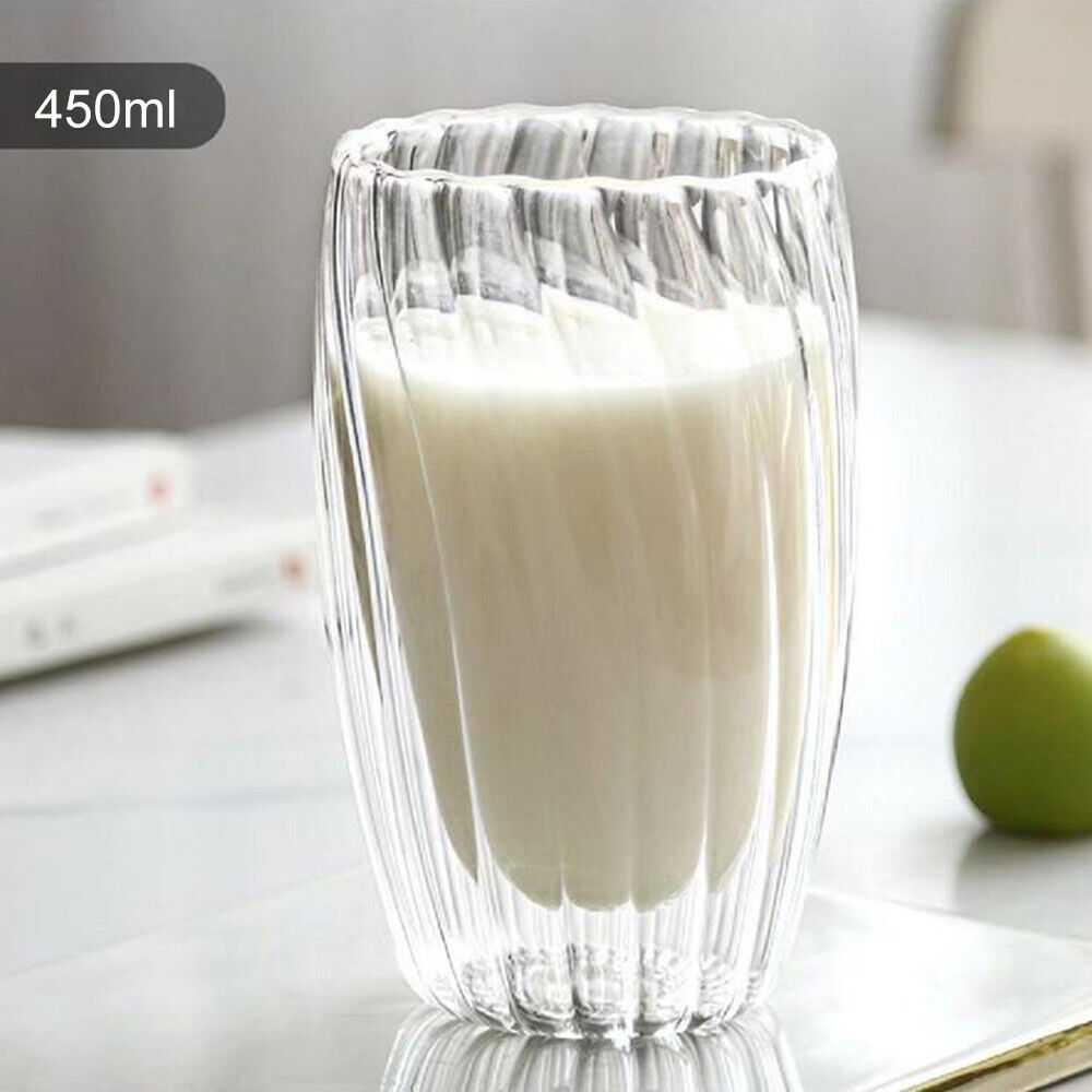 Gelas Kaca Double Wall Unik Aesthetic Borosilicate Glass Coffee 450ml