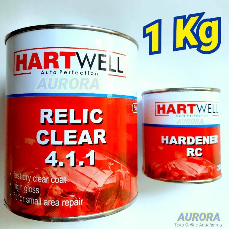 CLEAR PU HARTWELL RELIC 4.1.1 Vernis Gloss Anti Gores 1kg klir pernis hatwel 411 mengkilap kilap glo