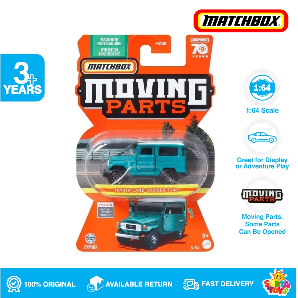 Matchbox Moving Part Toyota Land Cruiser FJ40 Green