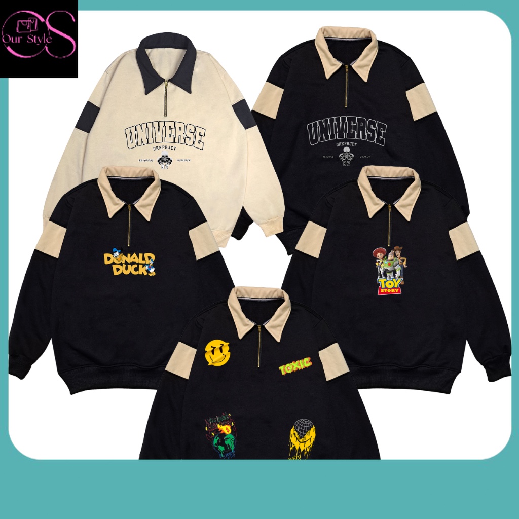 Sweater Kekinian / Sweater Rugby Premium Wanita Sweater Rugby Halfzip Wanita Sweater Rugby Pria Wani