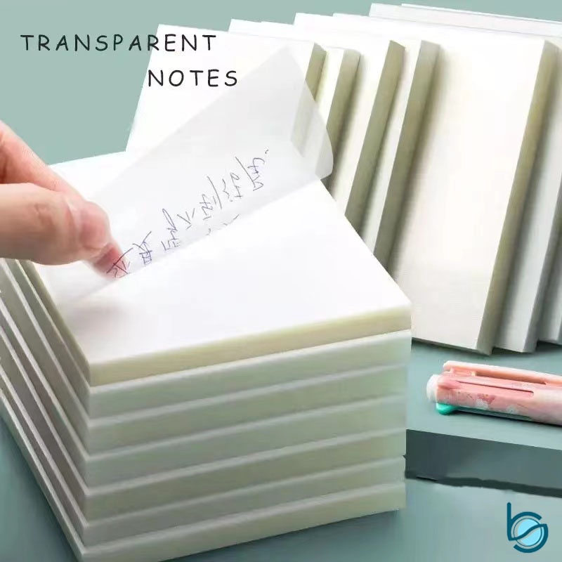 

Transparent Sticky Notes 50 Lembar/Catatan Tempel Bening Transparan Waterproof & Clear Sticky Note Pad - Best Stationary