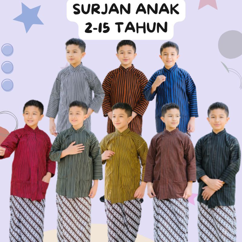 COD BAJU LURIK ANAK LAKI LAKI BAJU SURJAN ADAT JAWA LURIK BAJU ADAT JAWA SEKOLAH