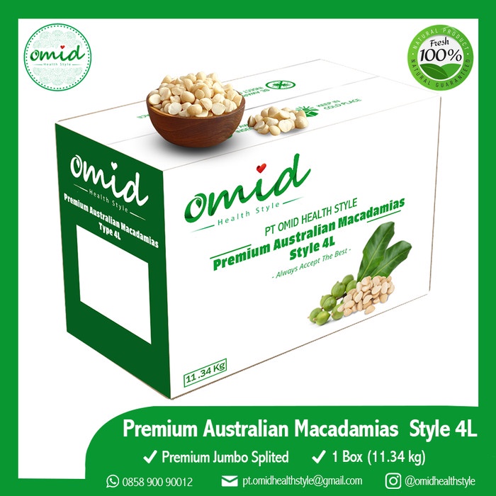 

1 Box - Macadamia Style 4 | Kacang Macadamia Style 4 - 3 Kg, Raw