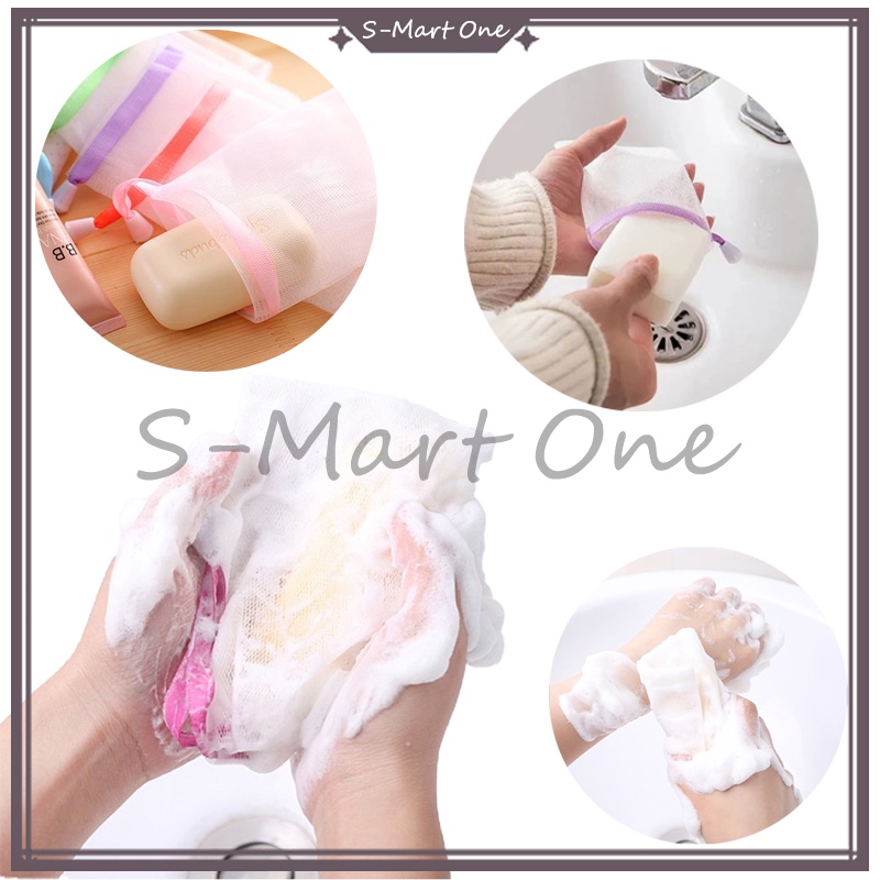 【Harga grosir】15pcs Kantong Jaring Halus Pita 2 Lapis /Kantong Jaring Pembuat Busa /Jaring Sabun Pre