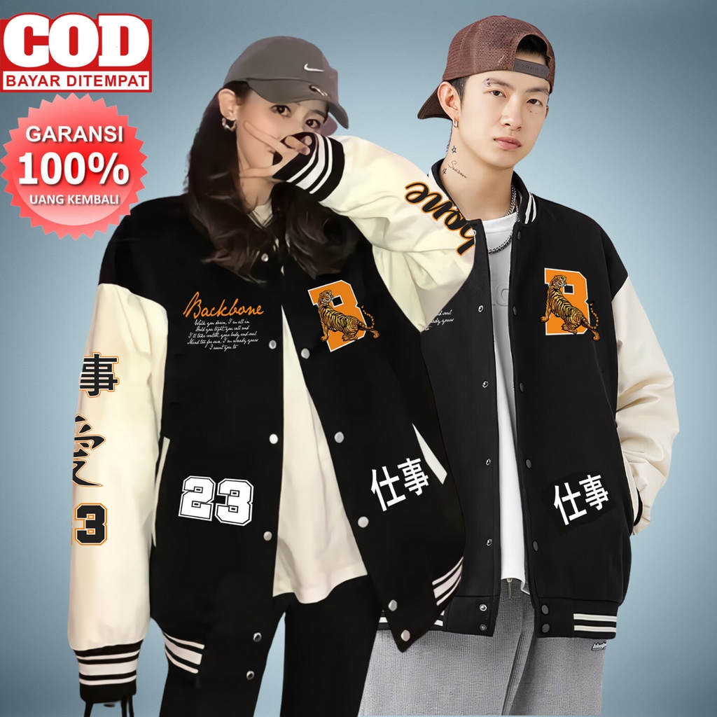 PROMO COD Jaket Varsity Motif Varsity Pria Wanita Varsity Polos Jumbo M-XXL Varsity Besar M-2XL Jake