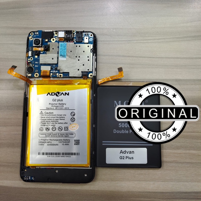 Battery Batere Batre Baterai Double Power Mcom Advan G2 Plus Kapasitas 5000 Mah