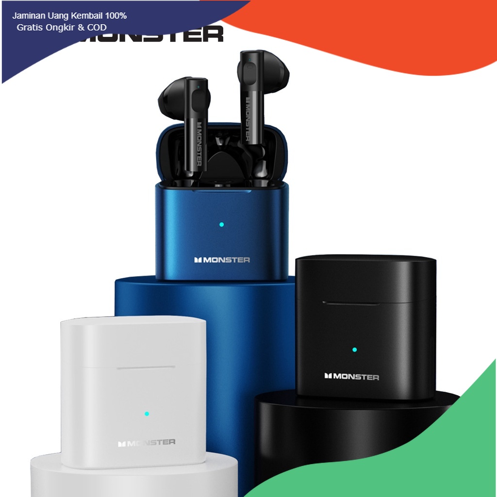 tocao.id Monster XKT03 Wireless Bluetooth Earphone Earbuds Headset TWS