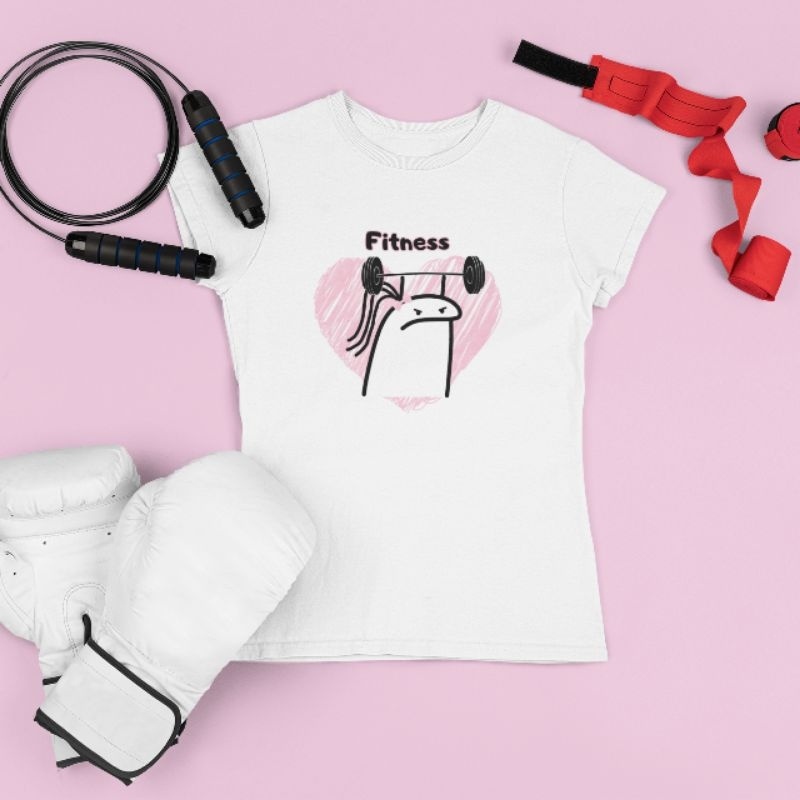 Baju Olahraga fitnes Wanita / Ladies Fitness Love Drifit Rhabit anti bacterial