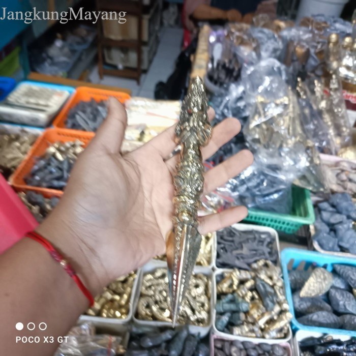 

pusaka paso tombak belimbing pandito full kuningan Murah Meriah JD antik