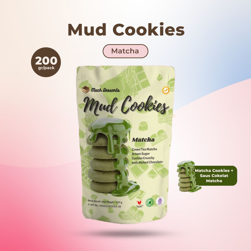 

Mud Cookies Matcha - Melted Matcha Cookies With Matcha Chocolate Sauce