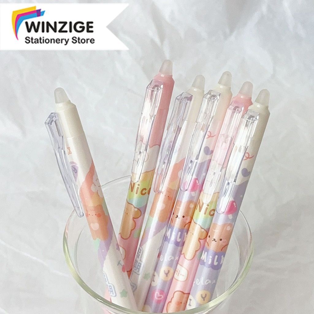 

Winzige erasable pen pulpen hapus lucu 0.5mm pulpen bisa di hapus tinta biru cute click gel pens pena mekanik