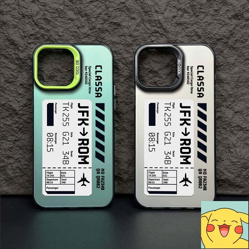 Label sederhana tiket pesawat case iPhone 7 Plus 8 Plus XR X XS XS Max 11 12  Pro Max