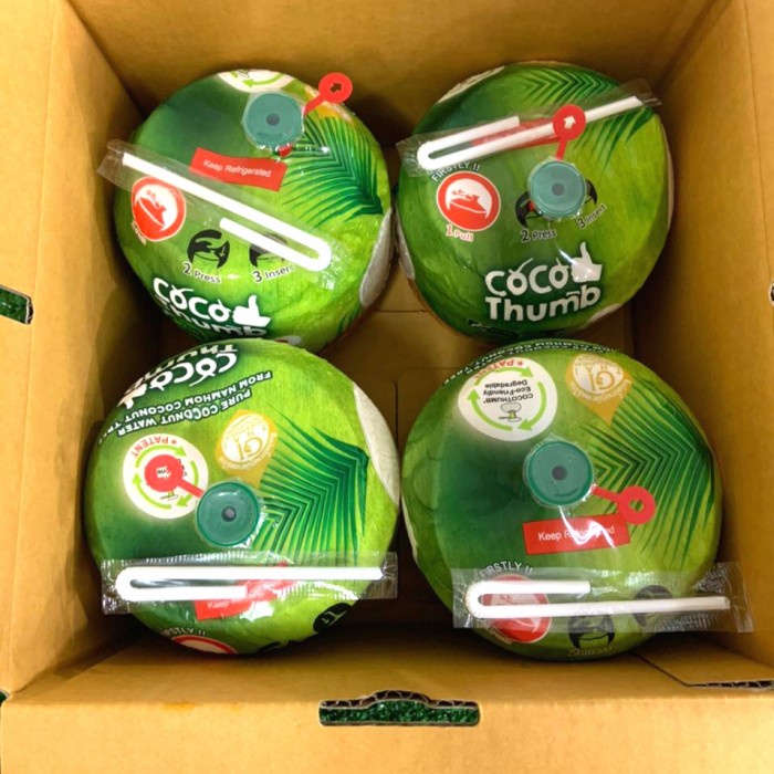 

Best Seller- Coco Thumb Family Pack - Kelapa Muda Thailand isi 4 pcs Gift Cocothumb