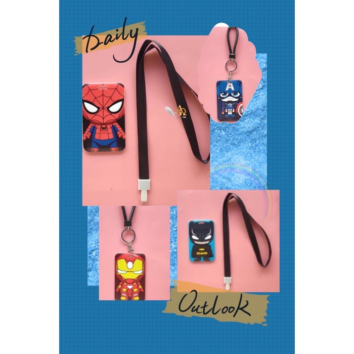 

NS76 Tempat Kartu Unik / Card Holder Model Tali Motif Superhero Keren